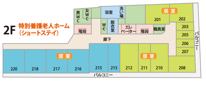 2F 特別養護老人ホーム(ショートステイ)